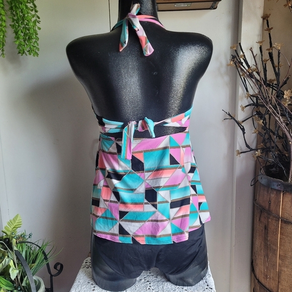 CoCo Reef Multi Colored Tankini Swimsuit L - Picture 6 of 8
